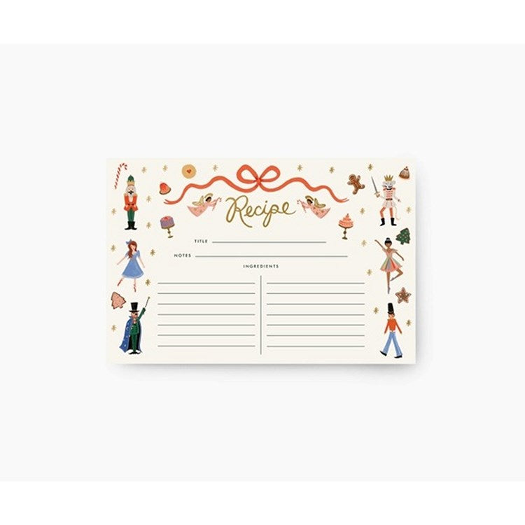 Pack of 12 Nutcracker Recipe Cards