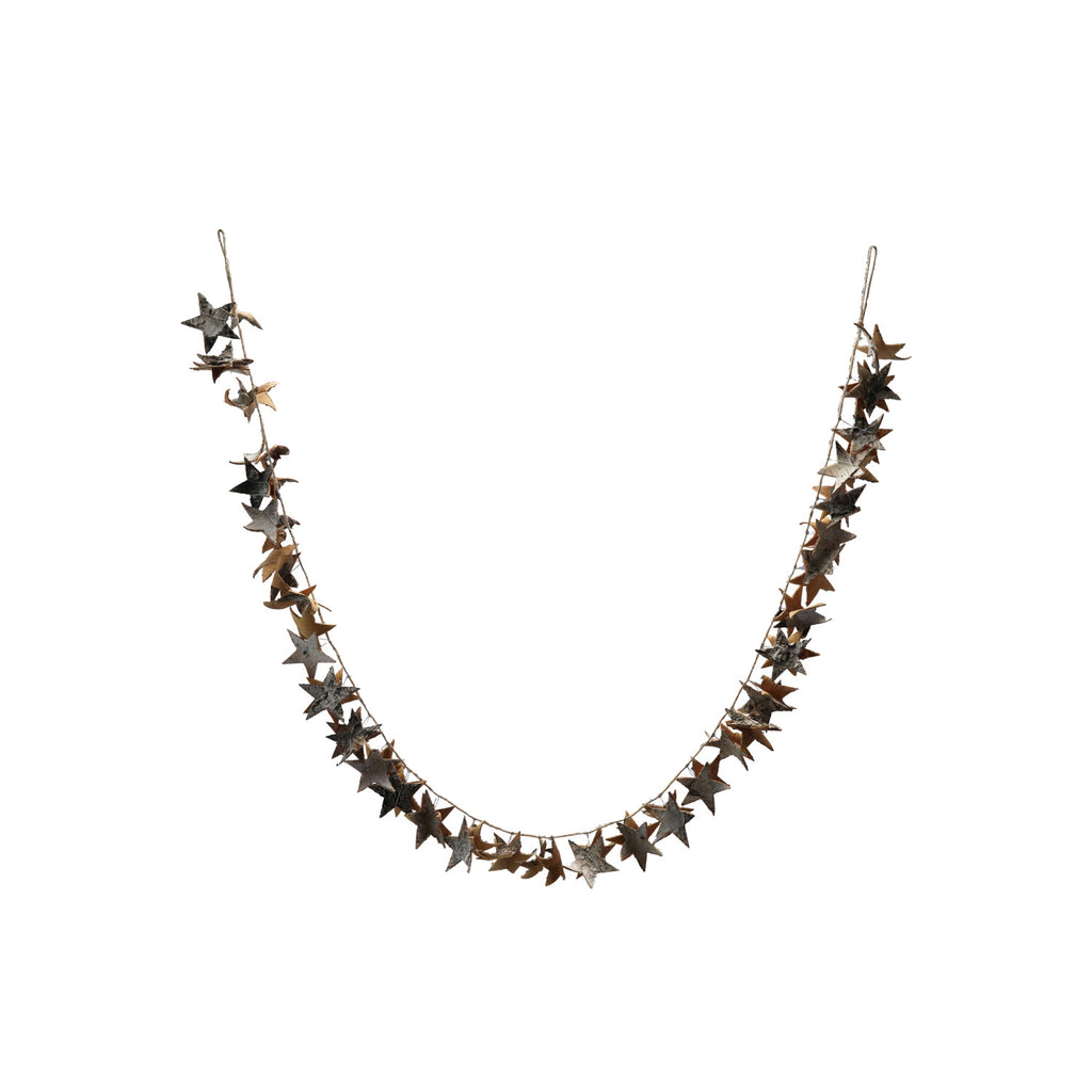 72"L x 4"H Birch Bark Star Garland, Natural